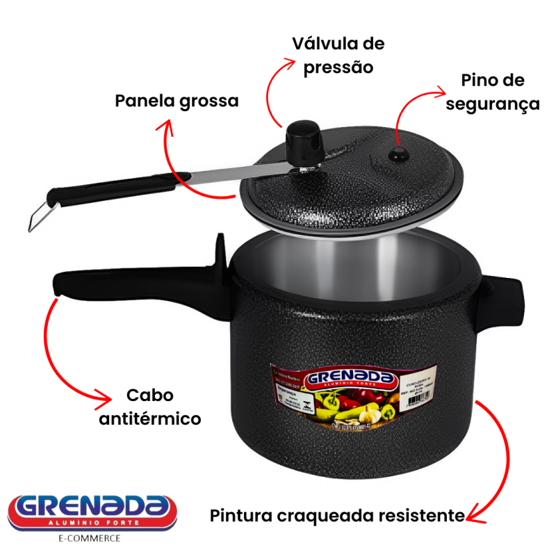 Kit 3 Panela de Pressão Craqueado (Preto) - Image 2
