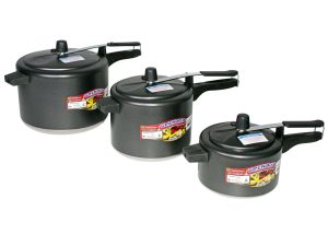 Kit 3 Panela de Pressão Craqueado (Preto)